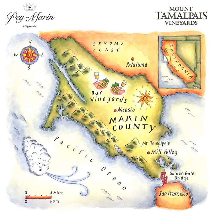 Pey-Marin Vineyards - Marin County Vineyard Map